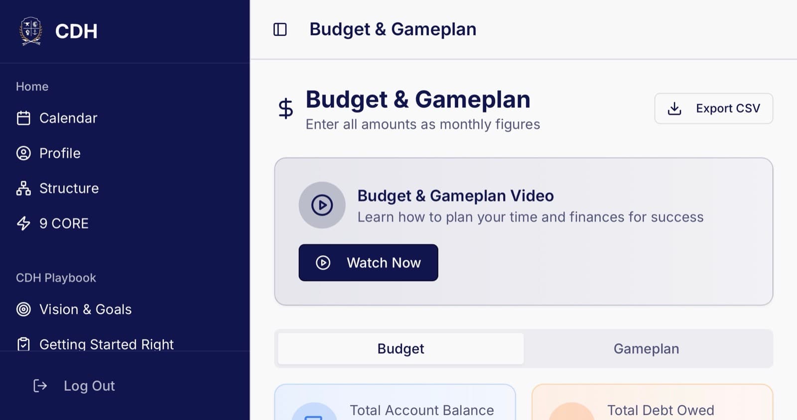 CDH Team platform screenshot