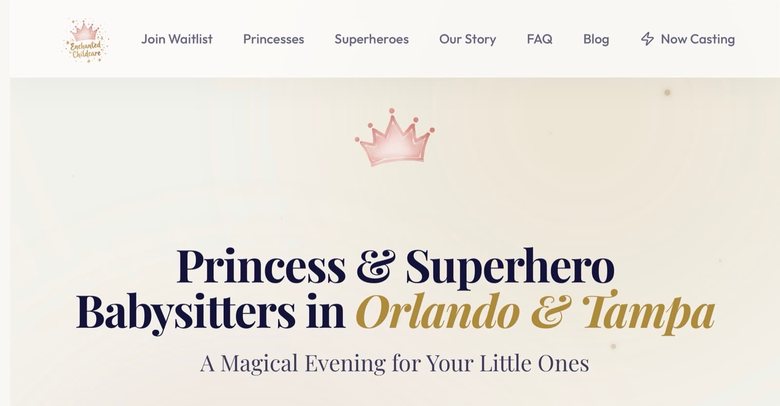 Enchanted Childcare platform screenshot